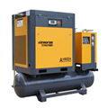 Air tank and dryer mounted screw air compressor