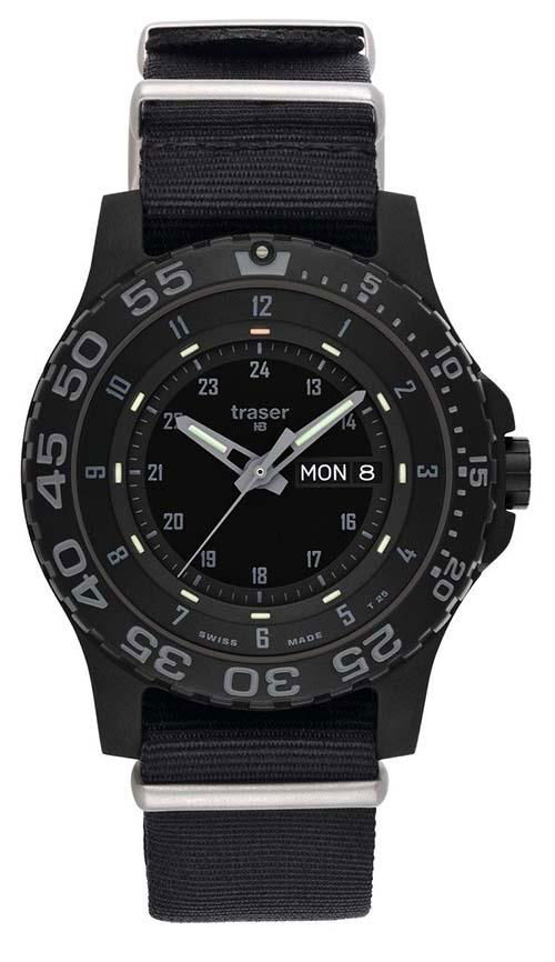 TRASER P66 SHADE 103353 Men's Nylon Strap Steel Black PVD-Plated Swiss Watch