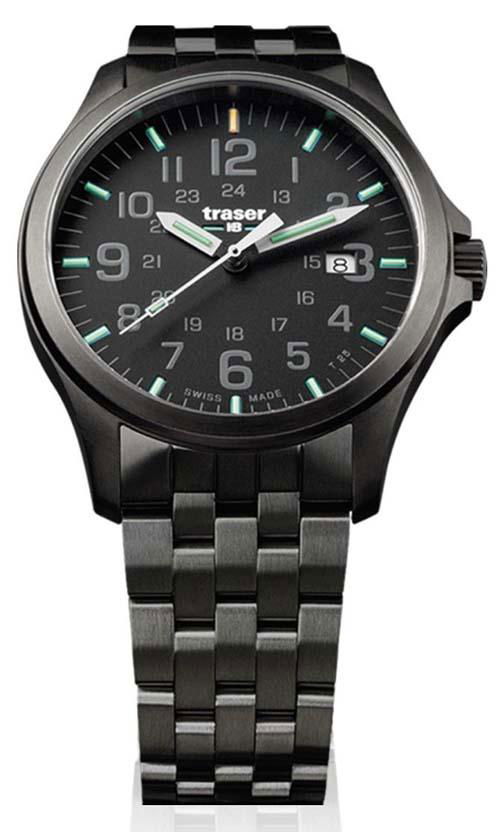 TRASER P67 Officer Pro GunMetal Black107868 Men's Swiss Watch Steel Strap Analog