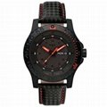 TRASER Red Combat 105502 Men's Swiss Watch Professional Black Red Leather Strap 1