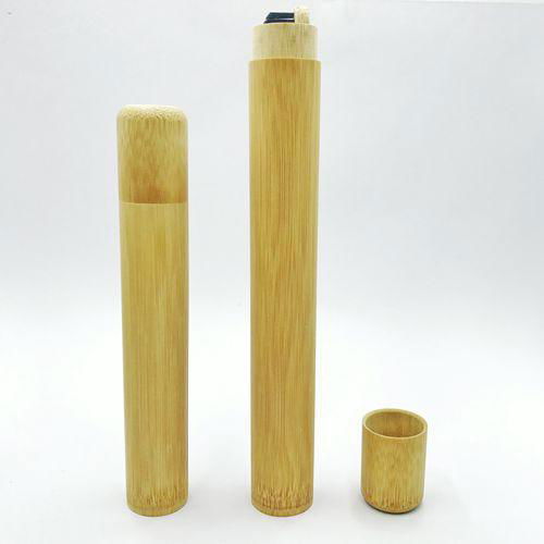 Natural Bamboo Tube Toothbrush Travel Case 3