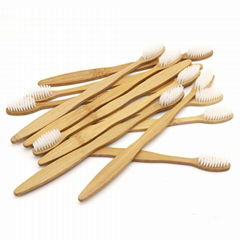 cheap wholesale bamboo handle toothbrush white color