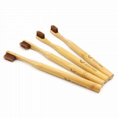 round handle biodegradable ecofriendly soft bamboo toothbrush