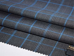 Fashion Modern Checked Worsted Wool Suiting Fabric