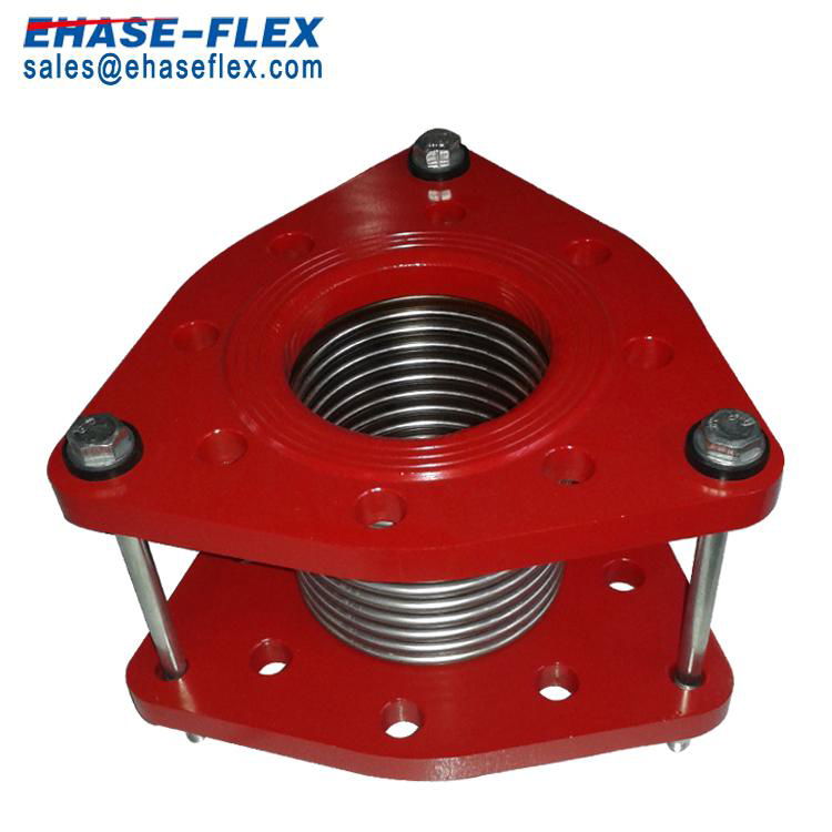 Flange connection bellows compensator