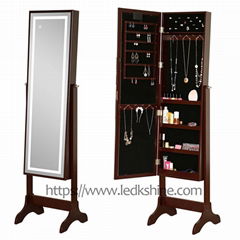 LED mirror jewelry armoire