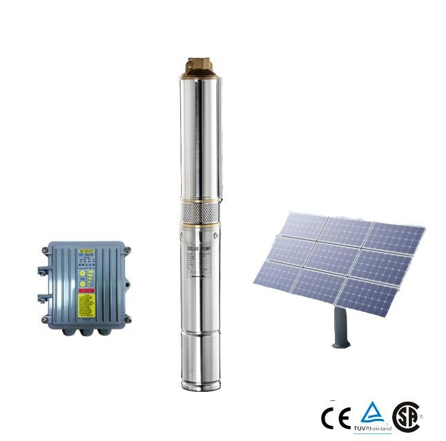  3" 4" 5" DC brushless submersible solar water pump with MPPT controller 