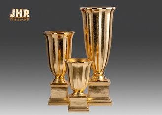 Gold Leafed Fiberglass Table Vases Homewares Decorative Items Trumpet Floor Vase