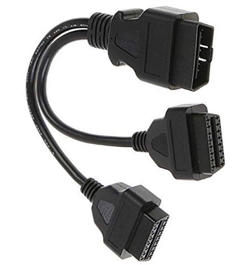 30cm/12 OBD2 OBD II Splitter Extension Y J1962 16 Pin Cable Male to Dual Female  4