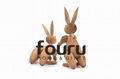 Mid Century Danish Modern Wood Ornaments Rabbit,Oak Wood Carving Rabbit Decorati 4