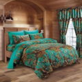 7 PC TEAL CAMO COMFORTER AND SHEET SET