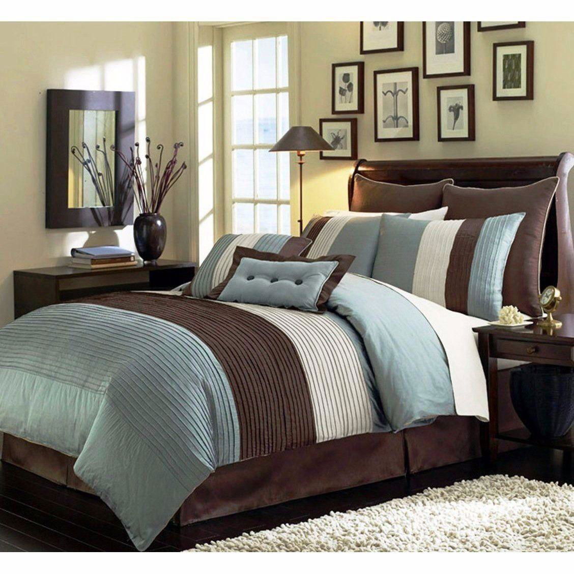 Collection 8-Piece Luxury Pintuck Pleated Stripe Duvet Cover Set 3