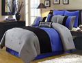 Collection 8-Piece Luxury Pintuck Pleated Stripe Duvet Cover Set 5