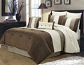 Collection 8-Piece Luxury Pintuck Pleated Stripe Duvet Cover Set