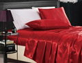 Collection 4-Piece Solid Multicolor Bridal Satin Sheet Set 6