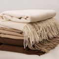 50x70" Pure Wool Cashmere Blend Throw Blanket. Natural, Warm, Soft, and Cozy 4
