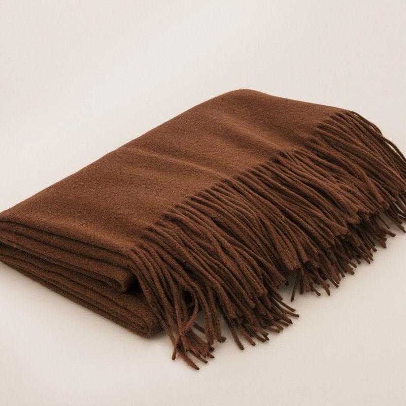 50x70" Pure Wool Cashmere Blend Throw Blanket. Natural, Warm, Soft, and