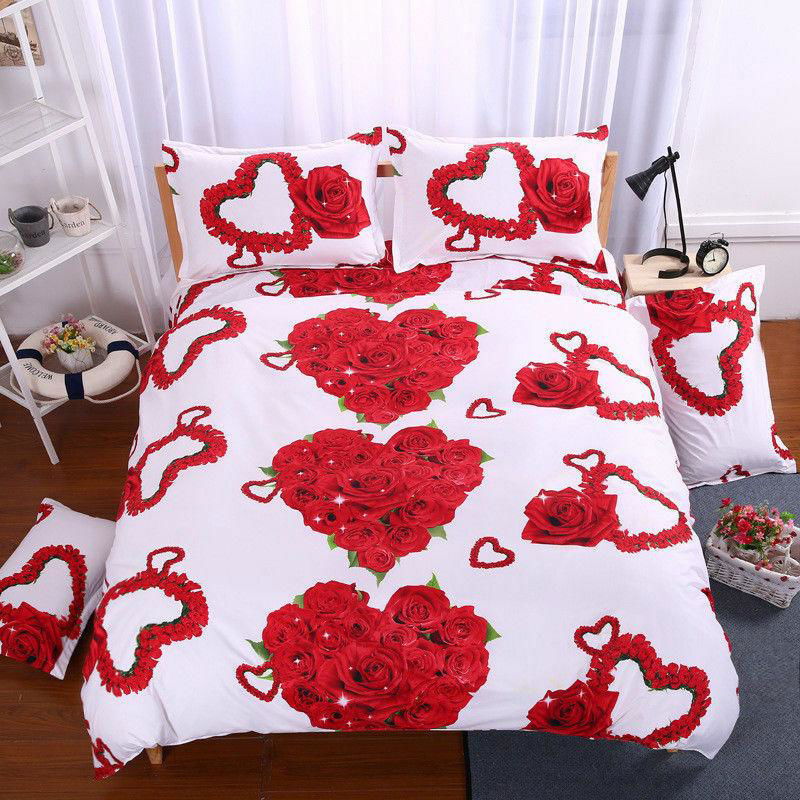 Flower 3D Duvet Cover bedding 4pcs set Bed sheet pillow cases Full/Queen/King 3