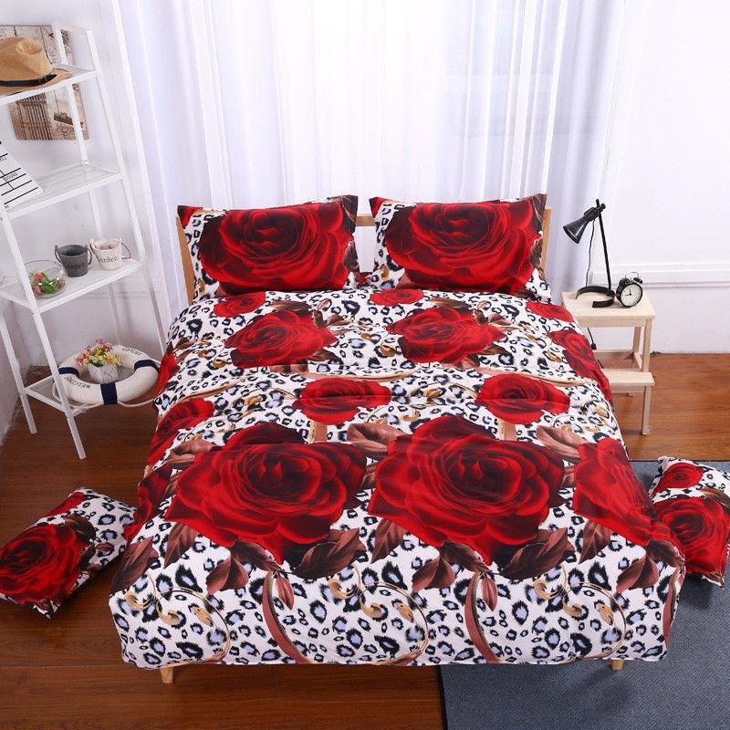 * 3D flower Duvet Cover bedding 4pcs set Bed sheet pillow cases Queen /King Size 