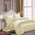 NEW KING SIZE 6PCS SATIN SILK BEDDING SET QUILT COVER FITTED SHEET PILLOW CASES