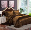 NEW KING SIZE 6PCS SATIN SILK BEDDING SET QUILT COVER FITTED SHEET PILLOW CASES 4
