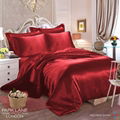 NEW KING SIZE 6PCS SATIN SILK BEDDING SET QUILT COVER FITTED SHEET PILLOW CASES 7