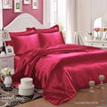 NEW KING SIZE 6PCS SATIN SILK BEDDING SET QUILT COVER FITTED SHEET PILLOW CASES 8