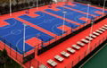 室外篮球场悬浮式拼装塑胶运动地板 4