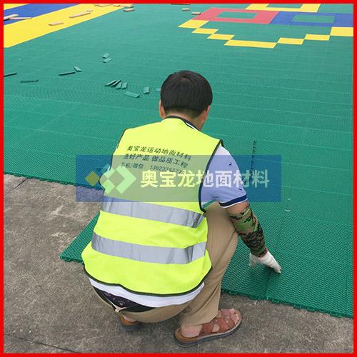 戶外操場米格軟腳彈性墊懸浮地板施工鋪裝 5