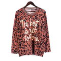 2019 FW fashionable leopard print with letter foilprint knitted pullover sweater