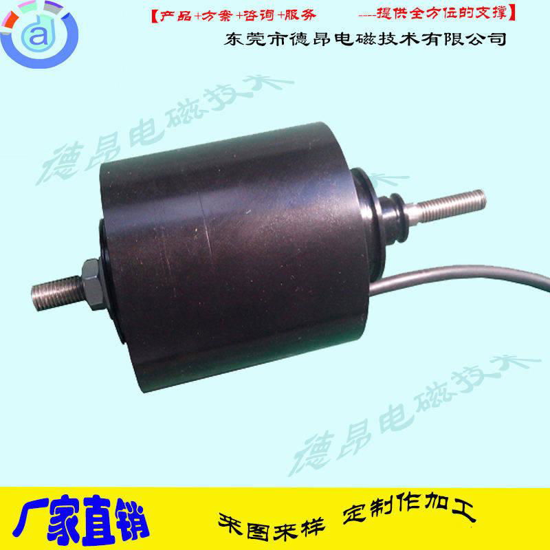 Push-pull solenoid with long stroke and large thrust for waterproof round pipe 2