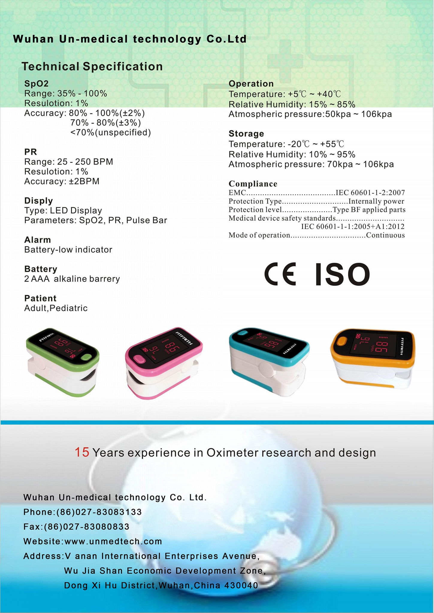 Fingertip Pulse Oximeter with CE (UN230) 3