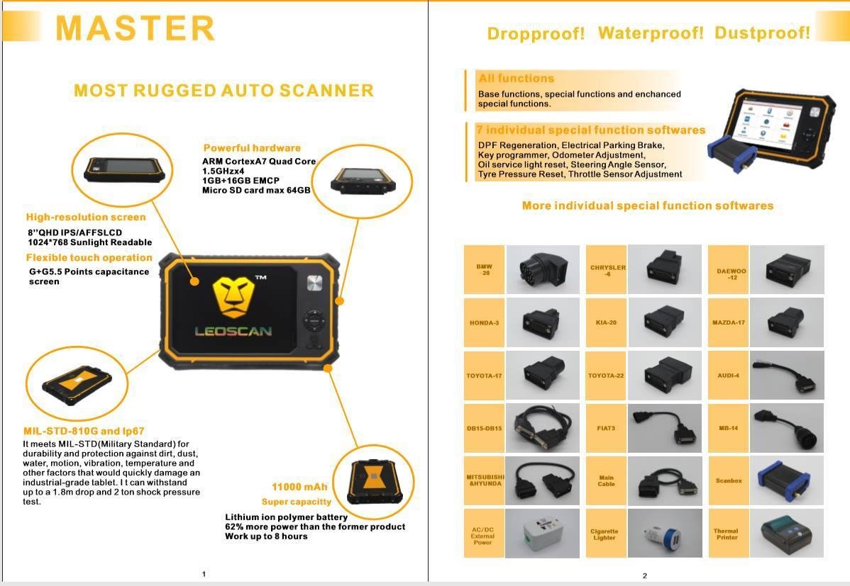 Leoscan wholesale car diagnosis tool OBD tool car scanner waterproof MASTER 3