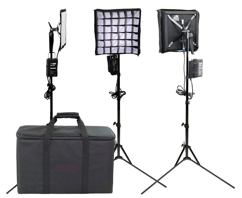 Flex 1x1' Bi-Color LED Mat 3-Light Cine Travel Kit with Batteries and AC Adapter 5