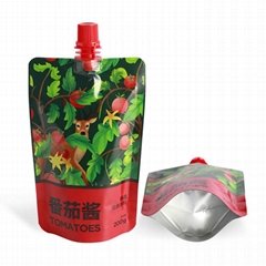 Amazing price free sample plastic custom printed stand up spout pouch bag for ke