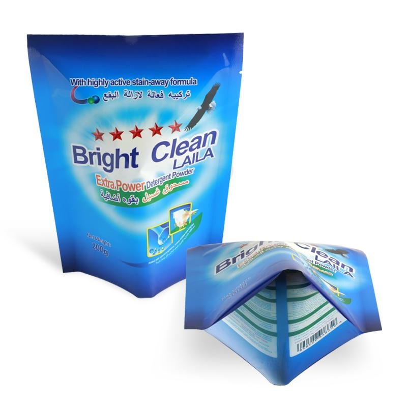 Good moisture proof 3 side seal nylon laminated washing powder plastic packaging 1