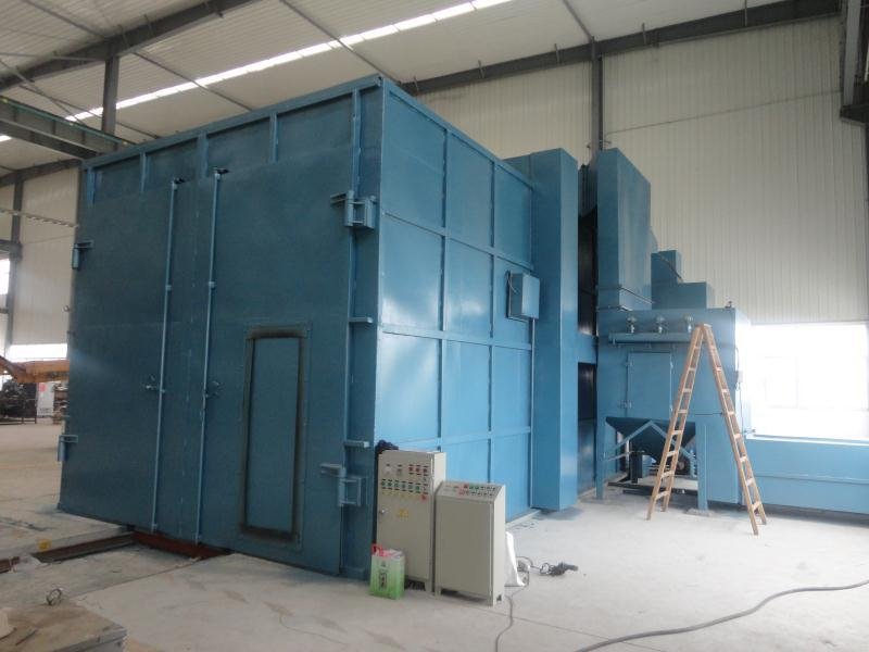 Sand blasting chamber with pneumatic automatic recovery system 2