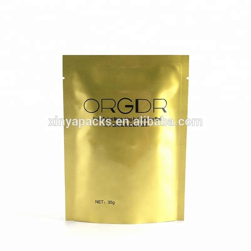 2019 professionly designed foil three side seal facial mask packaging bag 2