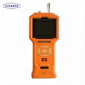 Portable gas detector with pump-suction