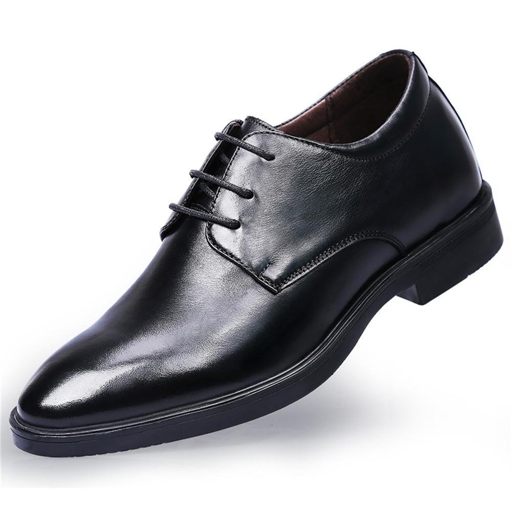 Height increasing elevator leather dress shoes for men