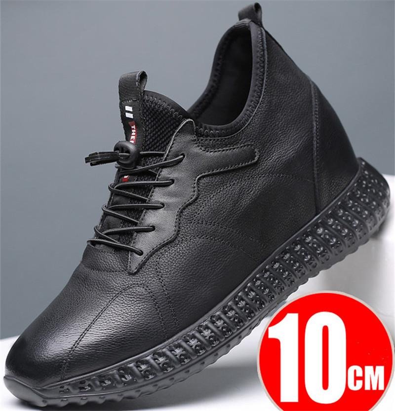 Height increasing 10 cm elevator sport shoes genuine leather