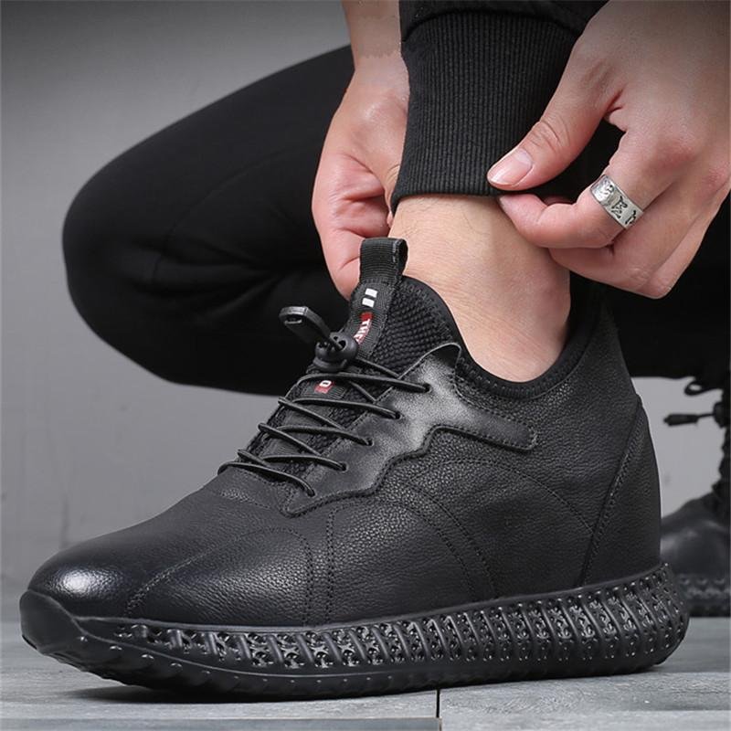 Height increasing 10 cm elevator sport shoes genuine leather 2
