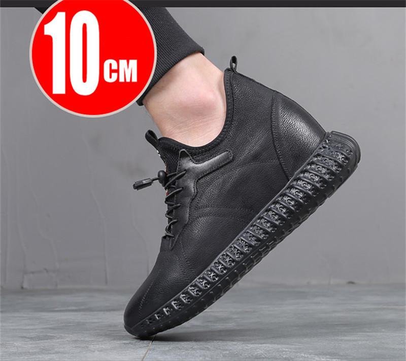Height increasing 10 cm elevator sport shoes genuine leather 5