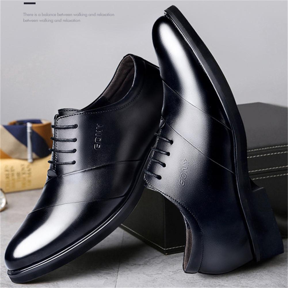 Height increasing 6 cm elevator dress shoes for men genuine leather 2