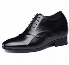 Men's Height increasing elevator leather dress shoes