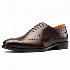 Handmade men's dress shoes genuine leather height increasing 6 cm