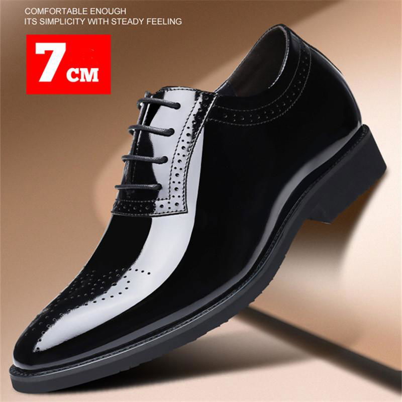 men height increasing dress shoes leather get taller 7 cm/9 cm 2
