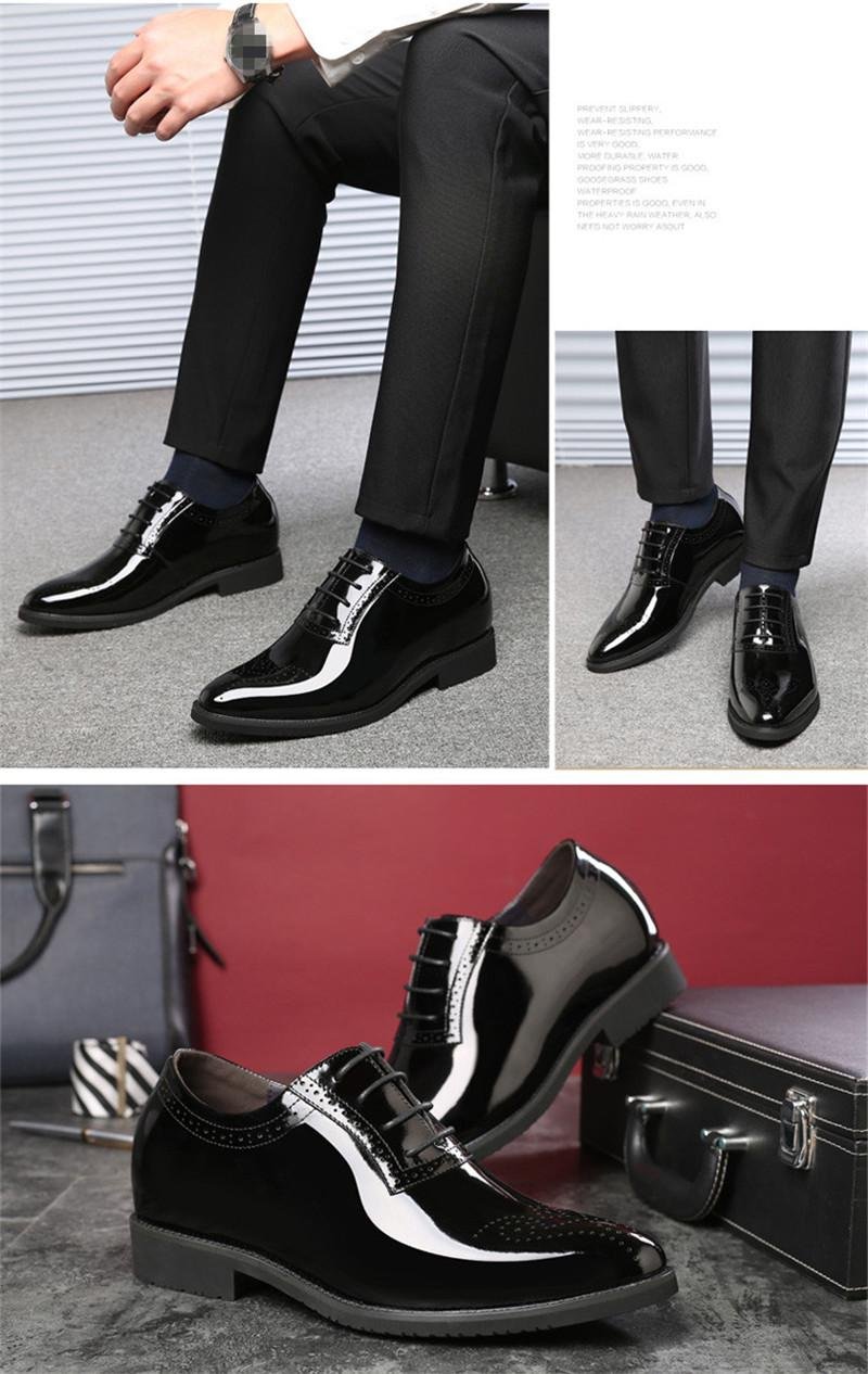 men height increasing dress shoes leather get taller 7 cm/9 cm 4