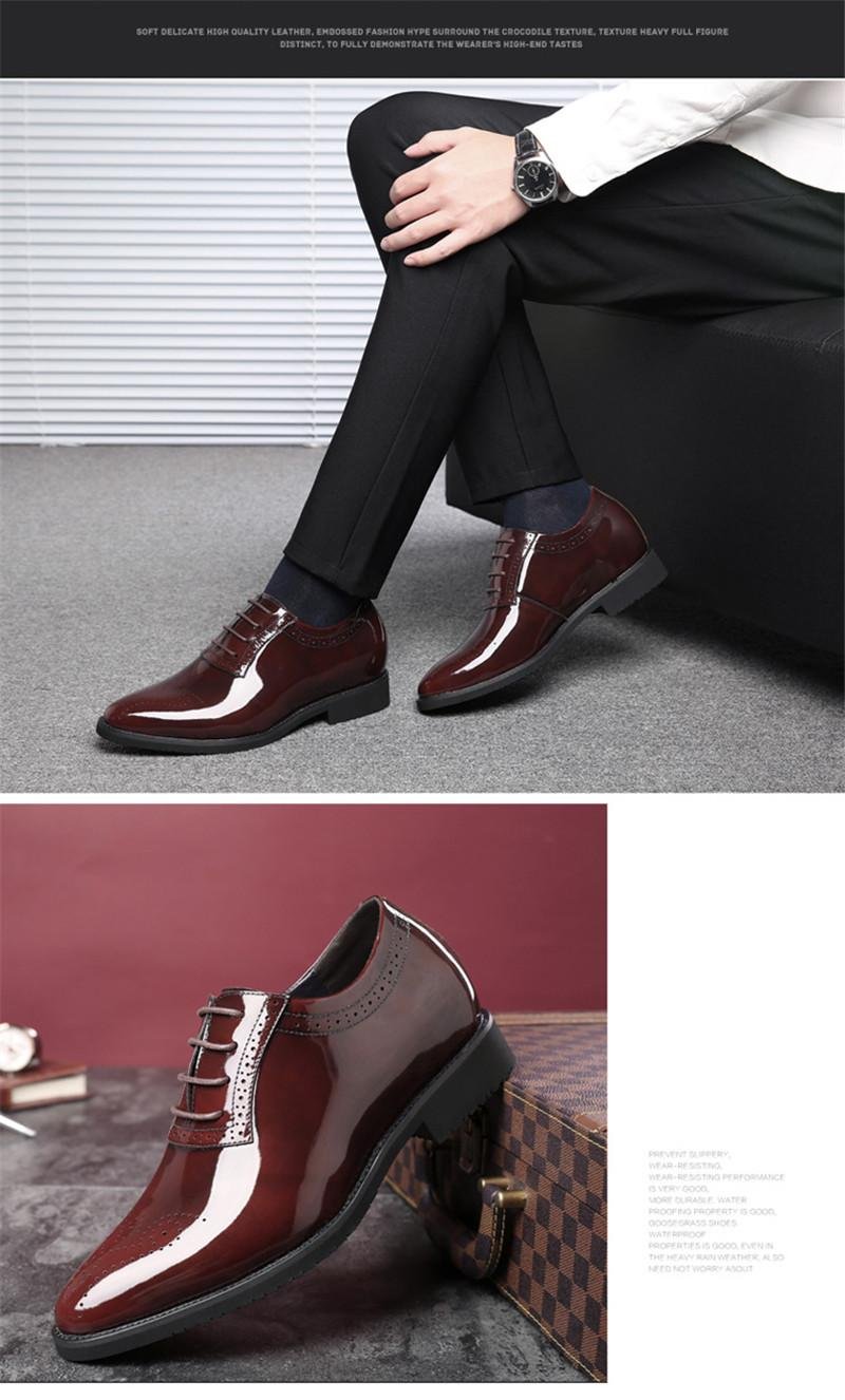 men height increasing dress shoes leather get taller 7 cm/9 cm 5