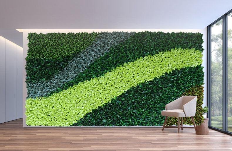 Low maintance leaf plant wall artificial grass wall panels for decoration